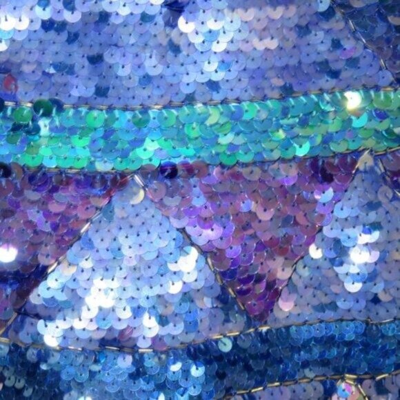 A.J. Bari 100% Silk Shimmer Sequin Long Sleeve Evening Wear Top size 8 M Vintage - Picture 8 of 11